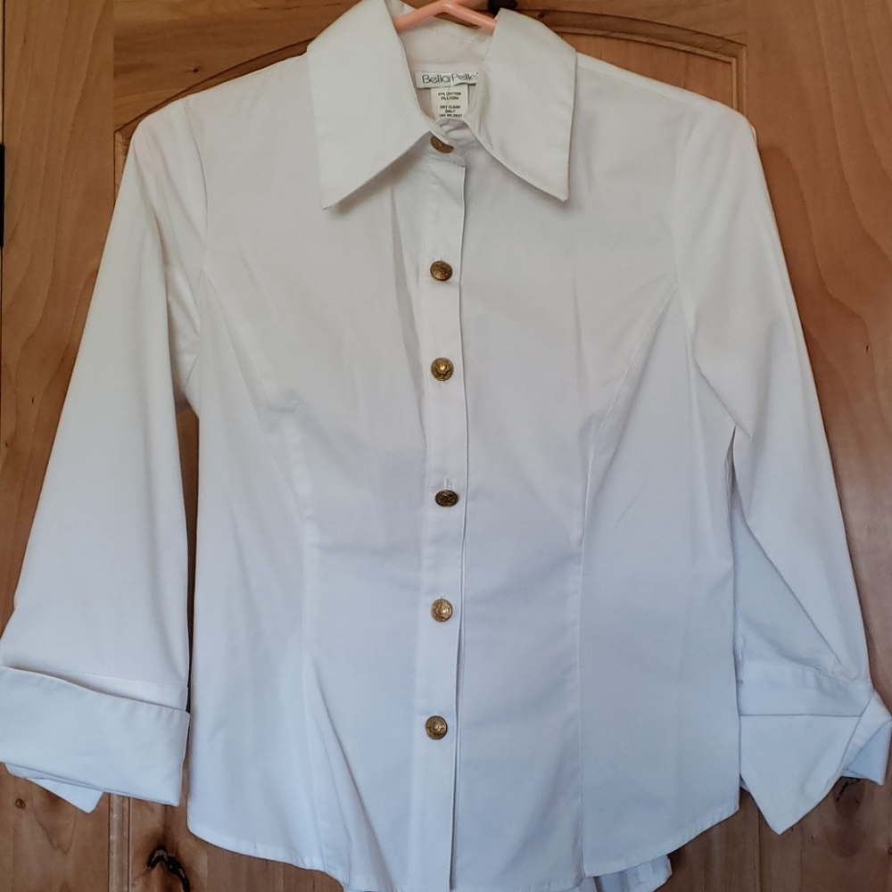 New White button up blouse with button cuffs - NWT